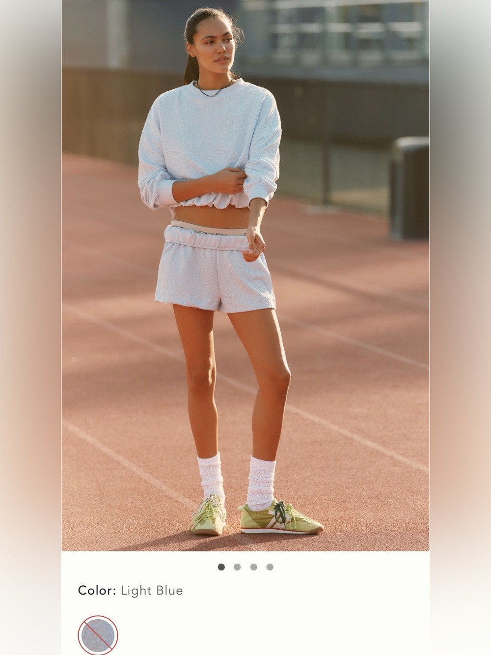 NWT Daily Practice Anthropologie Textured Bubble Sweatshirt and Sweatshorts Set
